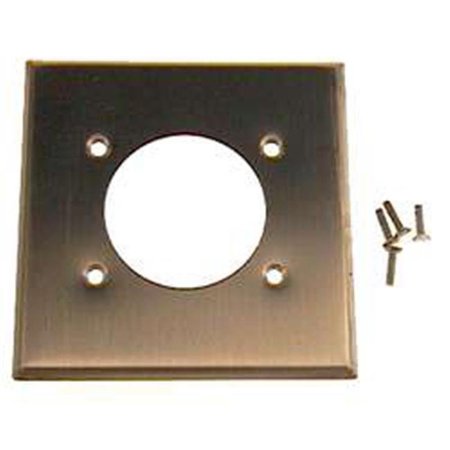 LEVITON Leviton Aluminum Finish Two Gang Power Outlet Receptacle Wallplate  001-4934 001-4934